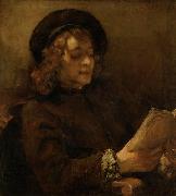 REMBRANDT Harmenszoon van Rijn, Titus van Rijn, reading